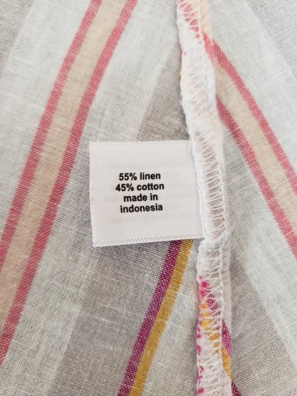 Lane Bryant Linen Blend Peplum Top Pink Stripe Size 26/28 Plus - Picture 5 of 8